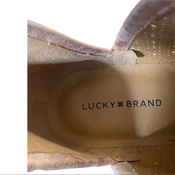 Lucky brand beige/pink metallic ankle booties size 6 excellent condition - Picture 4 of 6